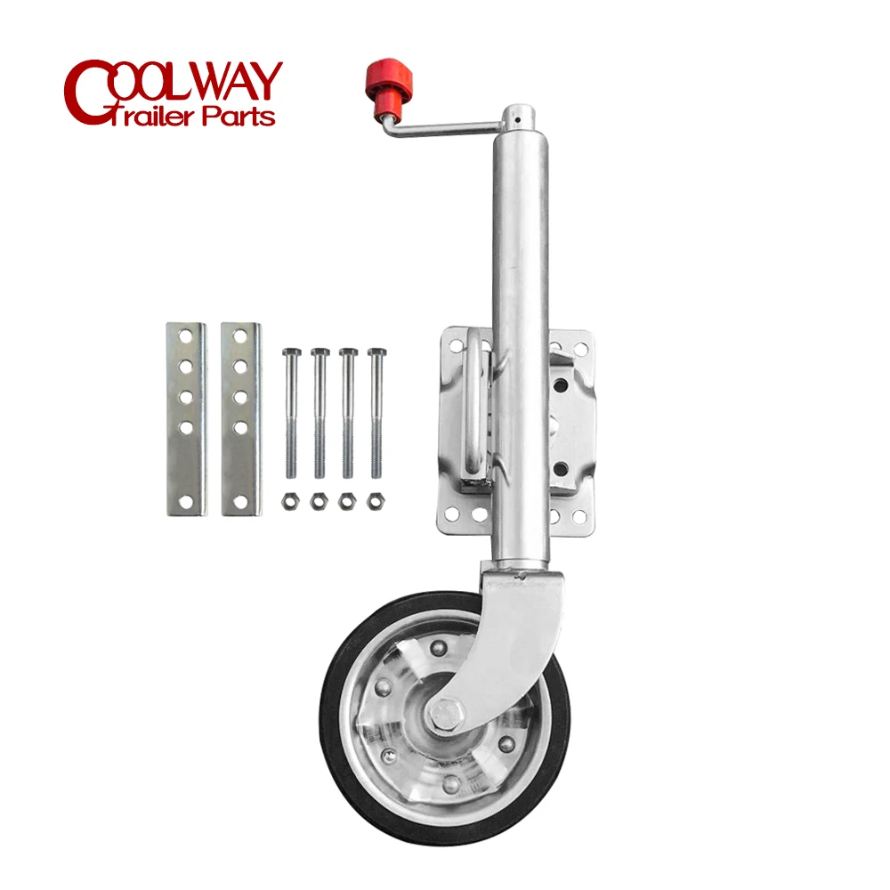 8 Inch Jockey Wheel Swing Up Solid Rubber Wheel Capacity 1500 Lbs Caravan RV Boat Trailer Jack Parts Accessories
