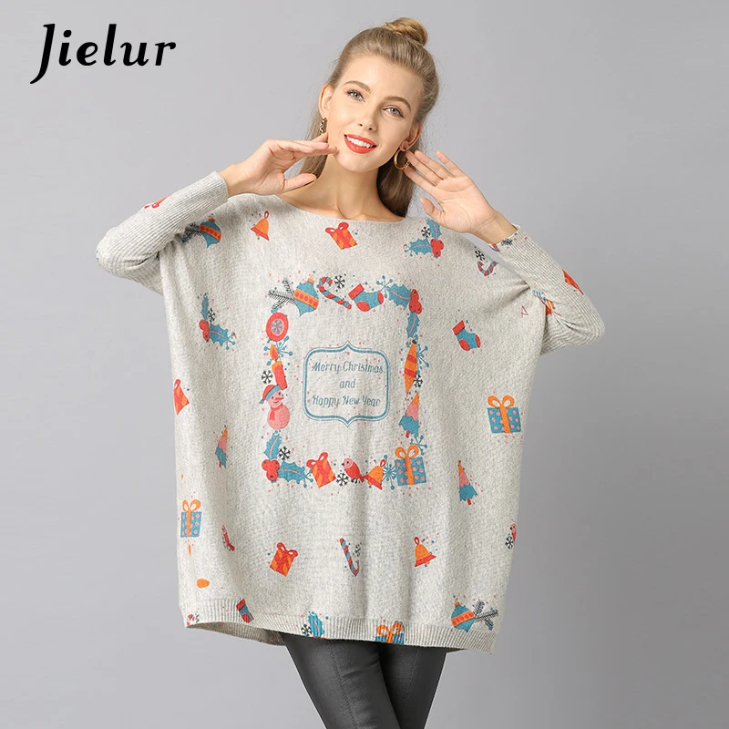 Jielur на зиму в европейском стиле Рождественский свитер для женщин милые подарки