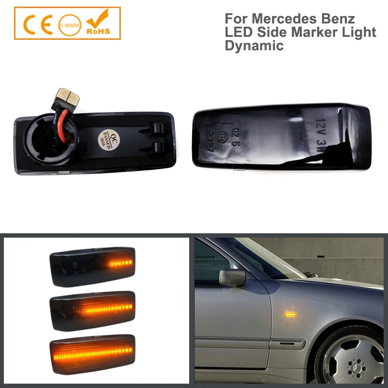 

2Pcs Error Free Dynamic LED Side Marker Light Turn For Mercedes Benz C-Class W201 W202 E-Class W124 S-Class W140 SL-Class R129