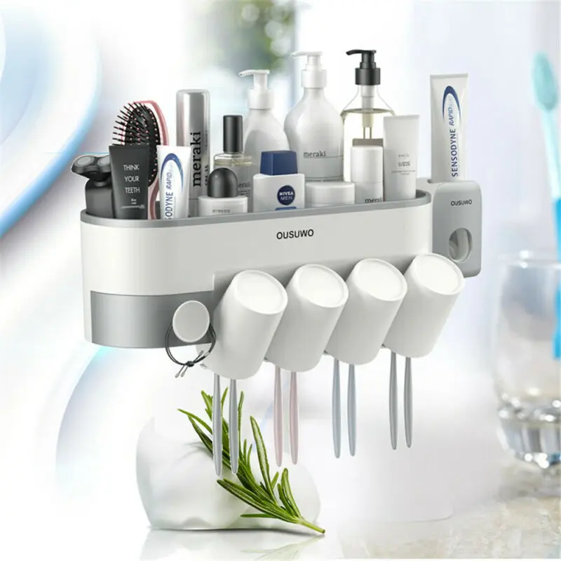 Automatic Toothpaste Dispenser Wall Mounted Stand Home Dust proof