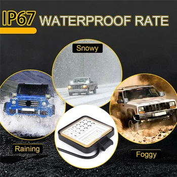 

50000H LED Work Light 4 Inch 400W Combo Dual Color Driving Offroad SUV Car Auto