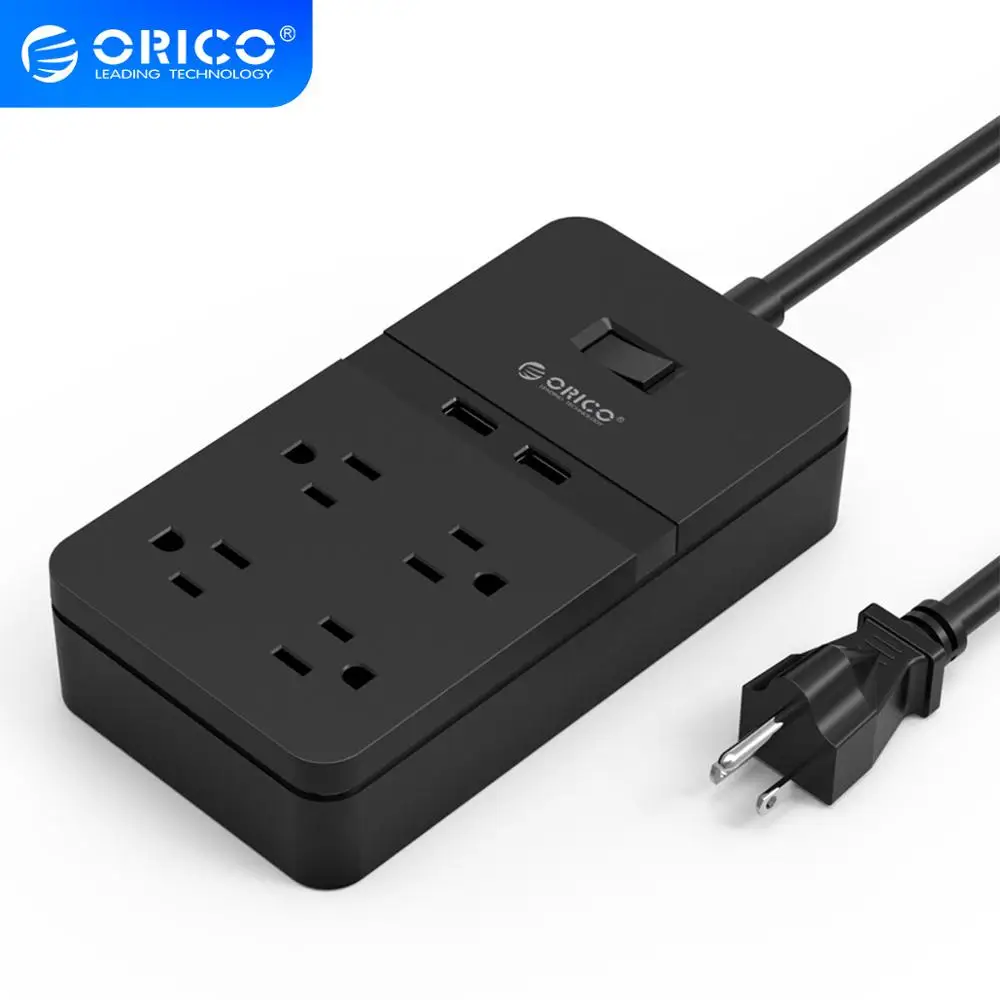 ORICO USB блок питания розетка 4 розетки переменного тока 2 usb порта для зарядки защита