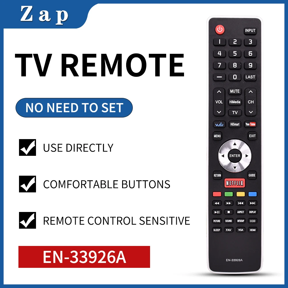 EN-33926A Remote Control For Hisense EN-33925A EN-33922A Smart LCD LED Television TV 40K366WB 32K20DW 23A320 32K26 55K610GW | Электроника