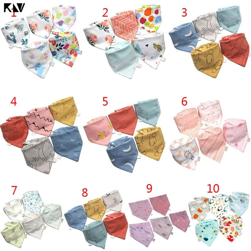 KLV 5 шт./упак. хлопковые нагрудники для кормления детей с мультяшным рисунком