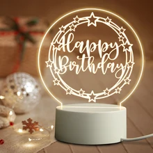 

Birthday Gift for Friends Sisters Brother Colleagues Led Engraved Ornamental Night Light Party Bedside Room Decorative Warm Lamp
