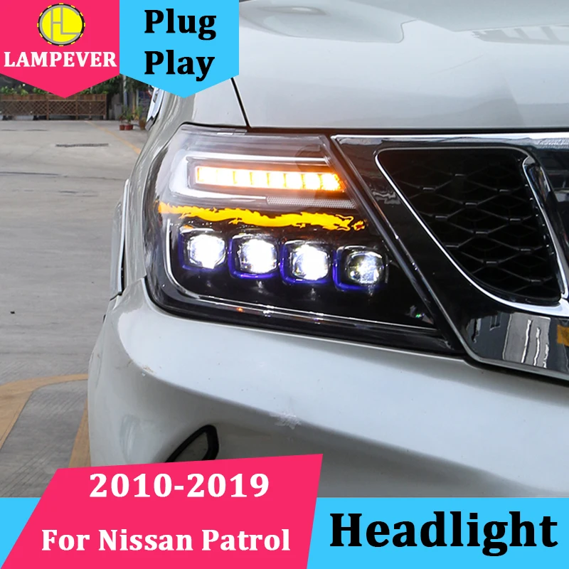 Автомобильный стайлинг фары для Nissan Patrol 2010-2019 nissan patrol Y62 Головной фонарь