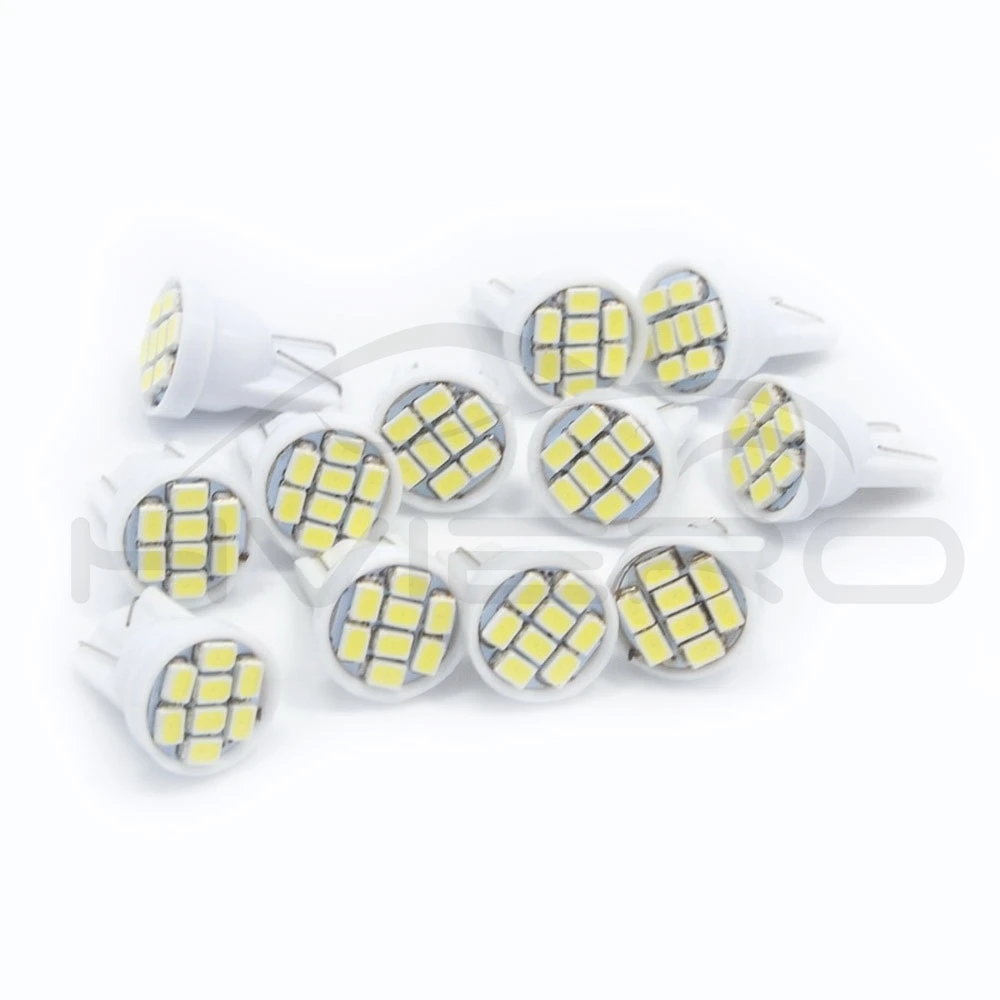 Hviero White Car Led T10 W5W 194 3020 Dome Light 8leds Car Interior Parking Light Corner Light Auto Wedge Lighting DC 12V Tail Light