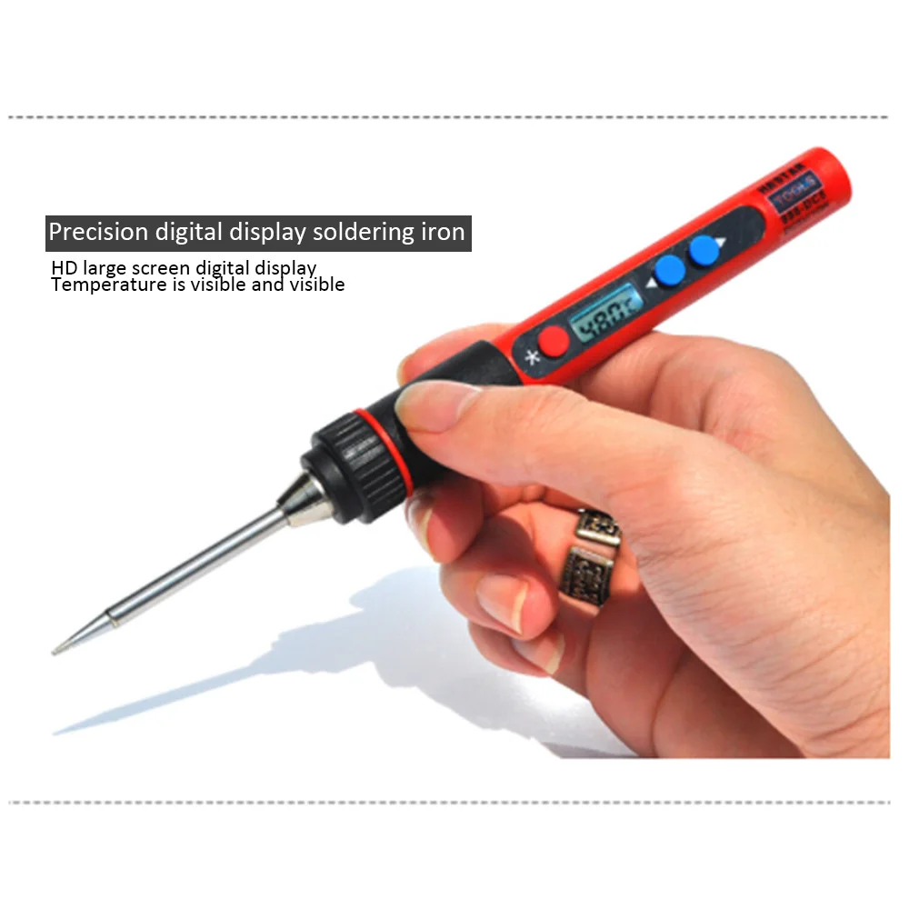 Portable USB Welding Soldering Iron Digital LCD Adjustable Temperature Solder Iron Welding Tools Electronic Repair Tools 5V 10W