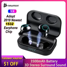 Newmsnr X8 TWS сенсорный Bluetooth 5,0+ EDR наушники, IPX7 водонепроницаемый HiFi стерео CVC 8,0 шумоподавление