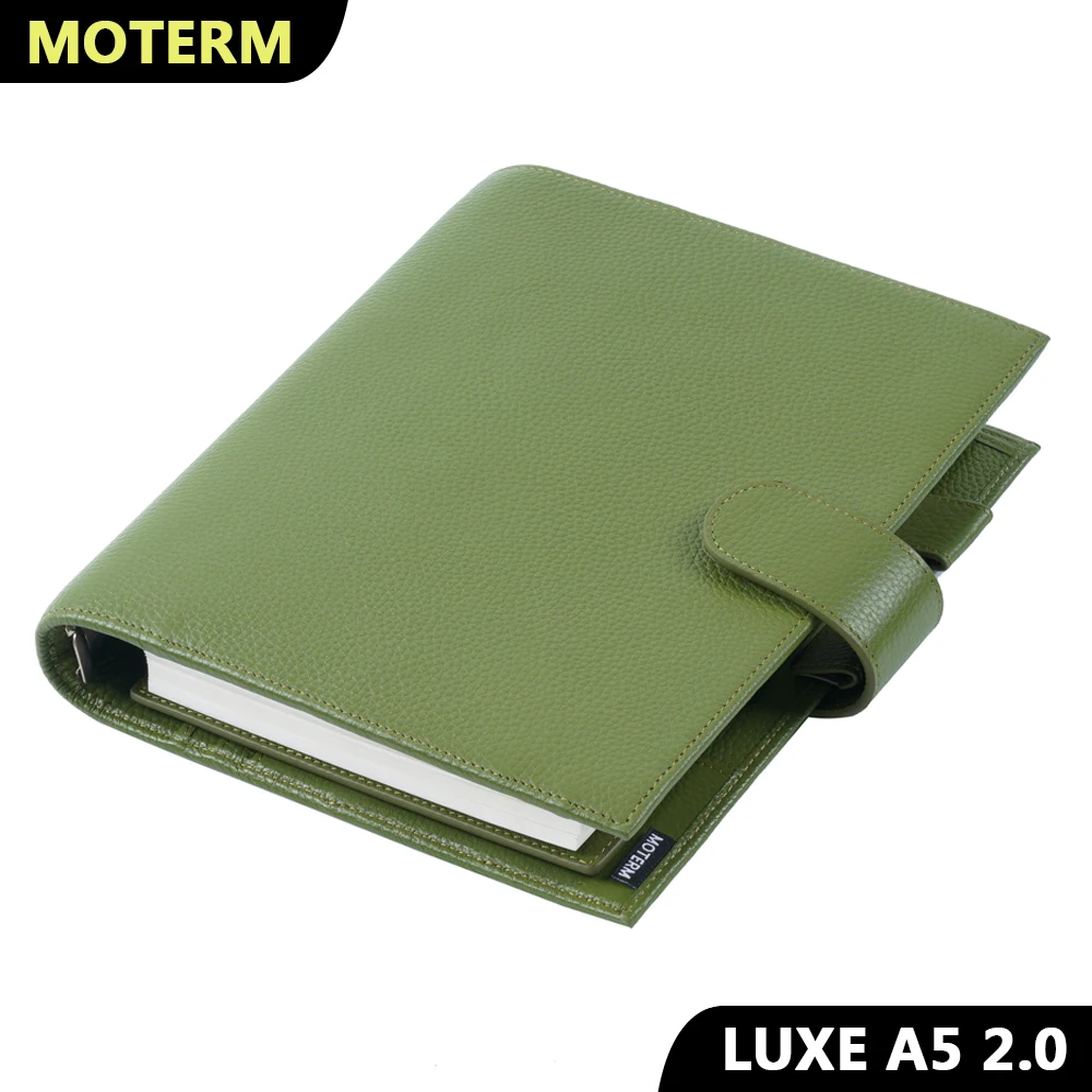 Moterm Luxe 2.0 Series A5 Size Planner Quaderno In Pelle Di Grano Con Ciottoli Con Anello Da 30Mm Agenda Organizer Notepad Journal Sketchbook