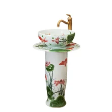 

Bathroom Ceramic Column Wash Basin Simple Floor-Standing Pedestal Basin Balcony Basin Household Small Apartment Washbasin