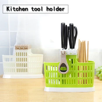 

1 Pcs Multifunction Plastic Shelving Dish Chopsticks Cutlery Storage Rack Drain Holder Strainer Stand Creative Kitchen Tools