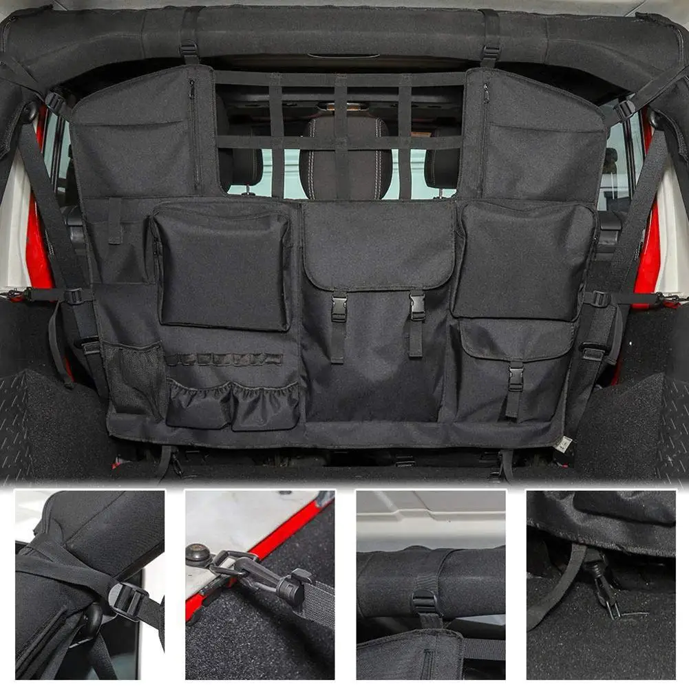 Чехол на заднее сиденье автомобиля для Jeep Wrangler 2007- JK JL 4 двери с органайзером сумка для хранения/багажник Грузовой инструмент Органайзер держатель