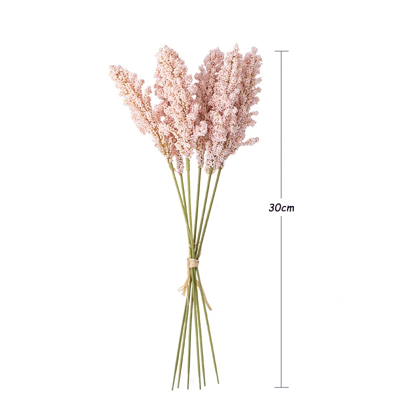 JAROWN Artificial Spikelet Flower Grass DIY Wedding Bouquet Home Decoration Fake Flowers Arrangement Flower Material Yonago (5)