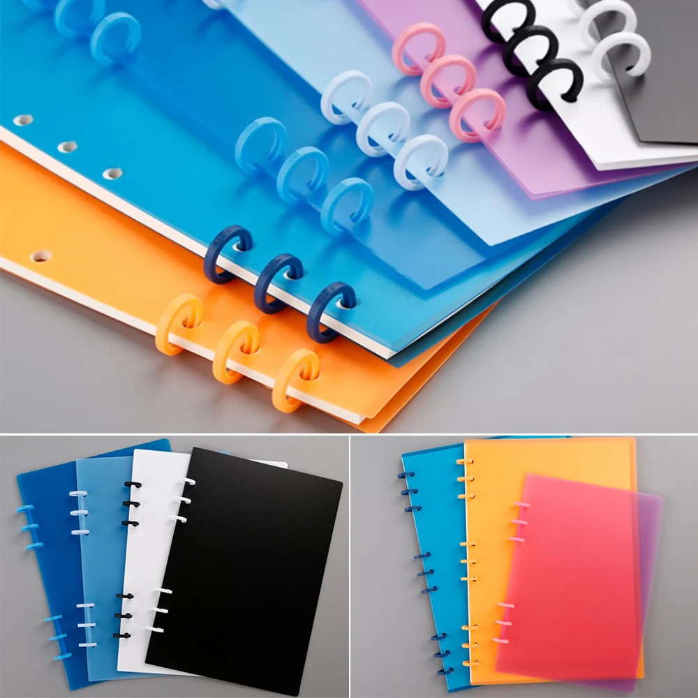 Book Binding Supplies 3Pcs/Set Candy Color Loose Leaf Notebook Binder Hinged Spiral Rings Scrapbook Clips Album Binder Calendar Circle Stationery