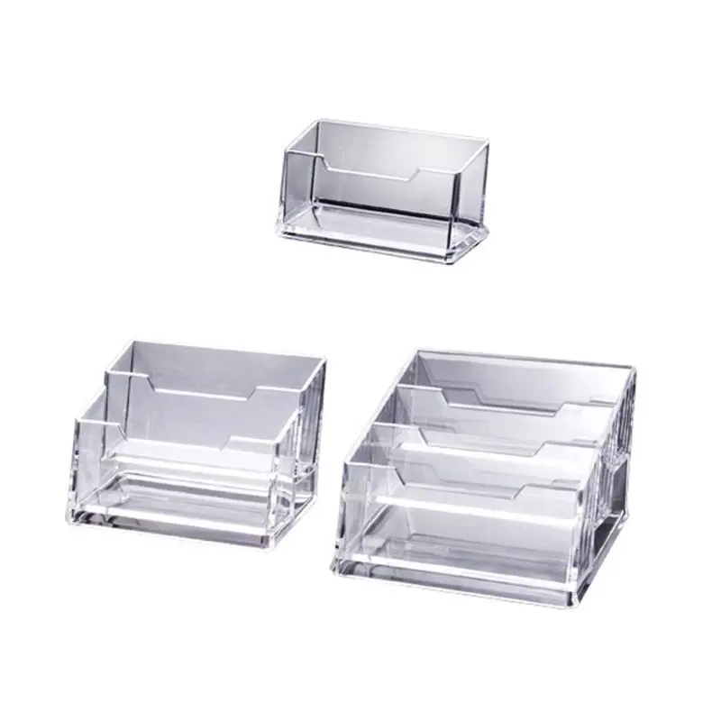 

5Pcs Acrylic Plastic Transparent Desktop Business Card Holder Storage Display