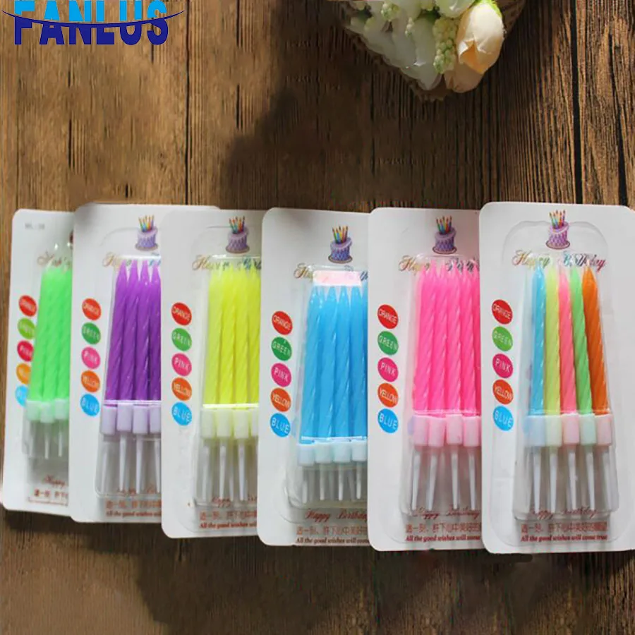 10 шт./лот Coloful свечи рождения День торт украшения Baby Shower мальчик девочка первые