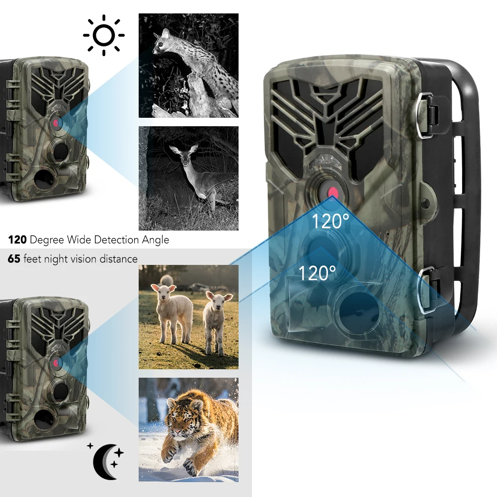 

16MP 1080P Trail Camera Hunting Game Camera Outdoor Wildlife Scouting Camera with PIR Sensor Infrared Night Vision