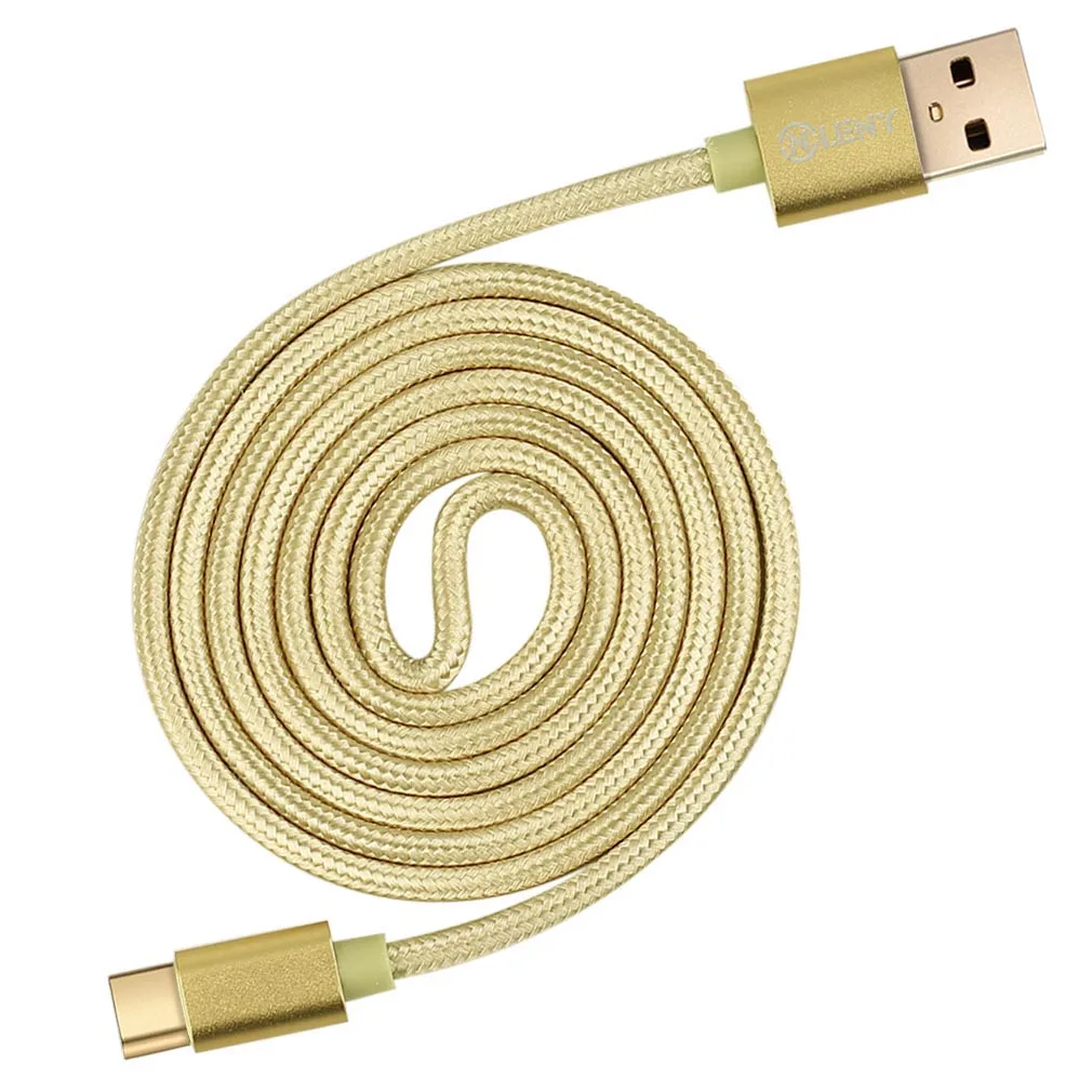 Onleny usb type-C кабель с нейлоновой оплеткой для синхронизации данных и быстрой зарядки USB2.0 type-C кабель для зарядки USB кабель - Цвет: Golden 100cm