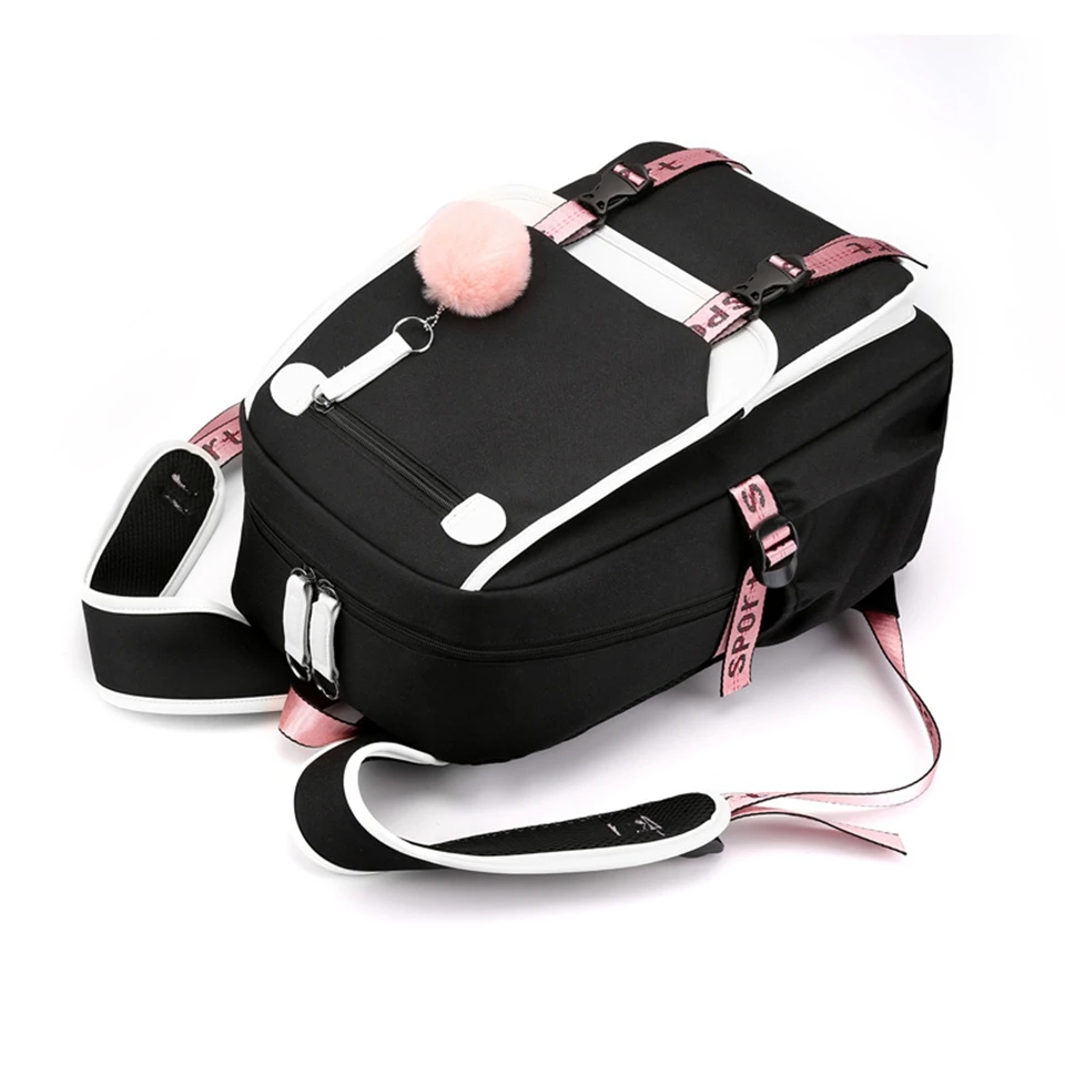 Teen Girl School Backpack with USB Charging Port 15.6 Inch Laptop Bag Water Resistant Nylon School Bookbag New 2023 4