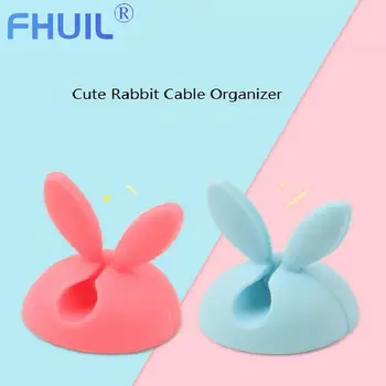 

Cute Cable Holder Protector Management Device Organizer Finishing Desktop Plug Silicone Wire Retention Clips Power Cord Winder