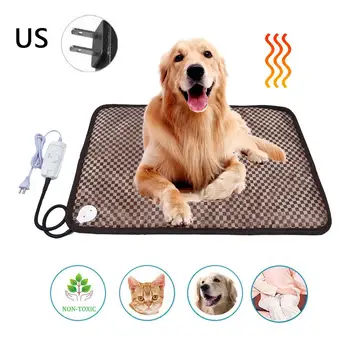 

Pet Dog Cat Winter Warm Electric Heated Pad Mat Carpet For Animals Pet Waterproof Plush Bed Blanket Heater Carpet Heating Pad