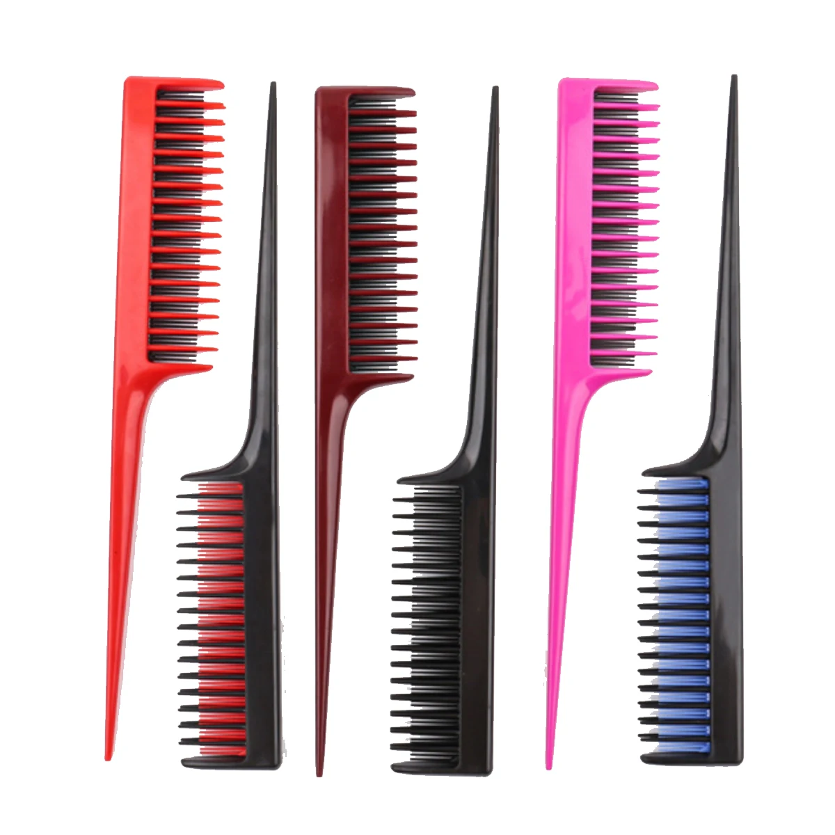 

1PC Pointed Rat Tail Comb Triple Teasing Hair Brush For Root Teasing Adding Volume Slicking Hair Styling Tools