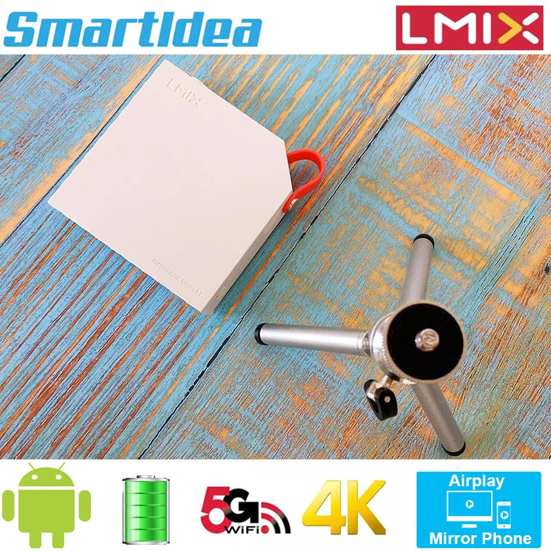 Smartldea S1 Mini dlp Projector support 1080p build Battery mirror screen to iphone android Phone proyector Home Theater beamer