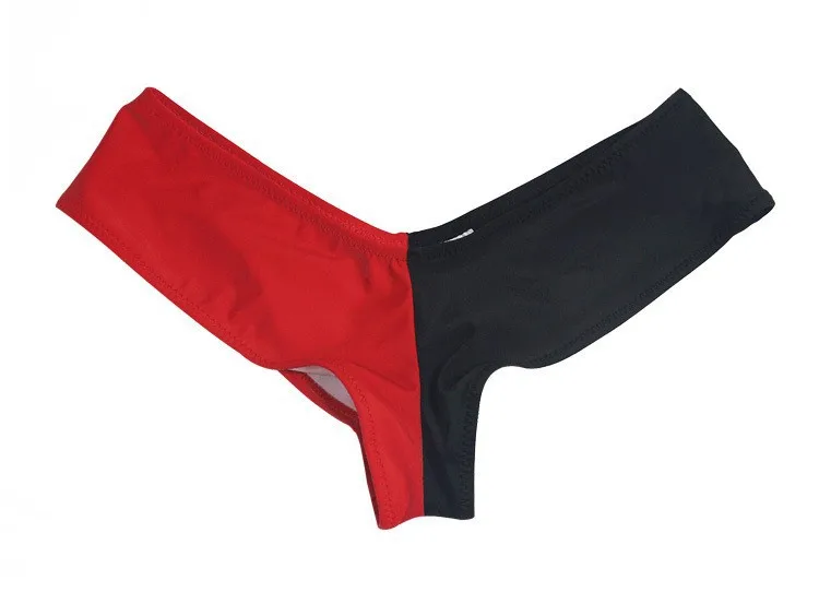 Пикантные однотонные Цвет дно бикини Для женщин сексуальный бразильский Купальник дамы складки, бикини