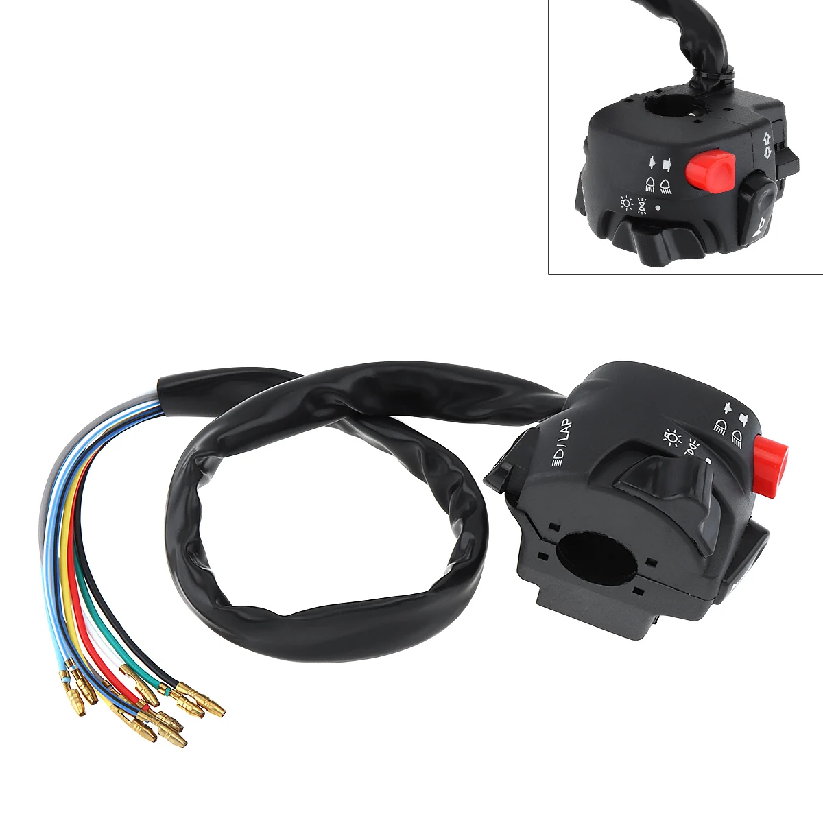

7/8'' 22MM Motorcycle Handlebar Control Switch Five-function Push Button Switch Start Switch Fit for ATV Suzuki Yamaha