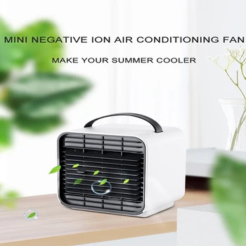 

Portable Air Conditioner Fan USB Mini Fan Rechargeable Air Conditioner Humidifier Anion Purifier Desktop Fan for Home with Light