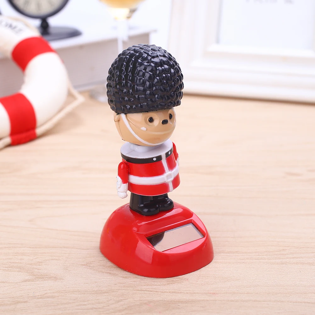 Car Decoration Car Solar Decoration Cute Solar Car Toy Gift Home Office Decor Soldier Bobbling