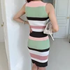 H Han Queen Elegant Occupation Sleeveless Knitted Dress Women Summer Stretch Striped Bodycon Dresses Wear To Work Pencil Vestido ► Photo 2/6