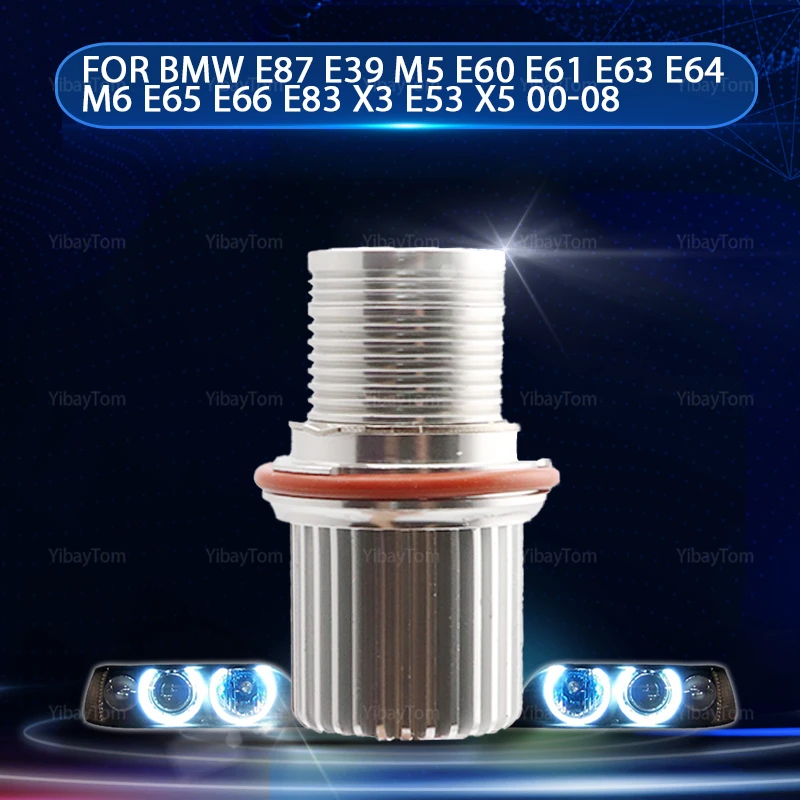 

Светодиодные кольцевые галогенные лампы для BMW E87 E39 M5 E60 E61 E63 E64 M6 E65 E66 E83 X3 E53 X5 6000-08, 2 шт., 2000 K, 90 Вт