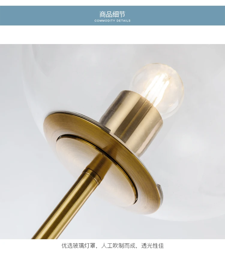 Постмодерн мраморный светодиодный настольный светильник, креативный скандинавский прозрачный стеклянный светильник для гостиной, прикроватная тумбочка для спальни, настольная лампа