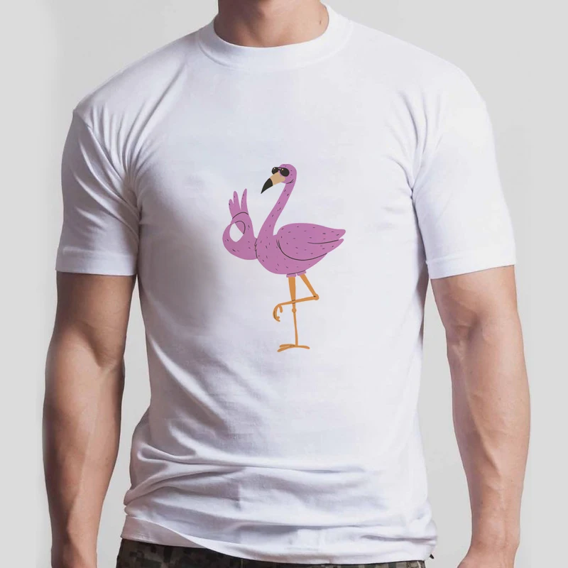

Sassy Flamingo Sunglasses New Harajuku Printing Summer Tops Fashion Casual Tees For Women Shirt Gift Men T shirt
