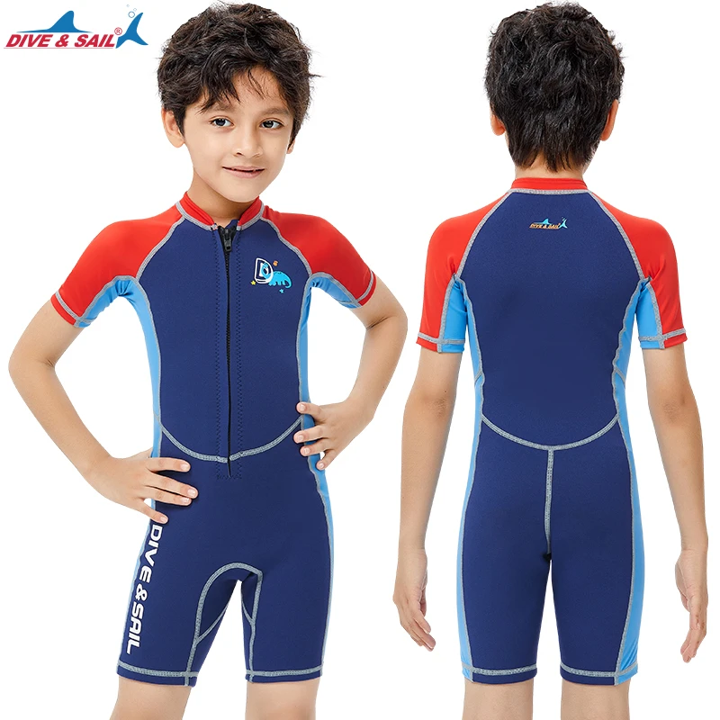 Traje de baño de 2mm de neopreno para niños y jóvenes, bañador de Lycra de 0,5mm, trajes de corto para niños, natación cálida, surf, esnórquel, protección solar UV|Bodis| - AliExpress