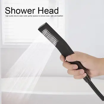 

F-Y332 G1/2in Pressurized Handheld Bathroom Rain Type Shower Head Showering Sprayer Kit Black Matte With 1.5m Hose