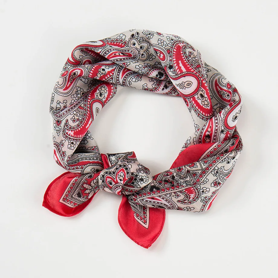 

Manufacturers Direct Selling New Style Europe And America Cashew Small Square Towel Autumn & Winter Women's Silk Scarves Imitate