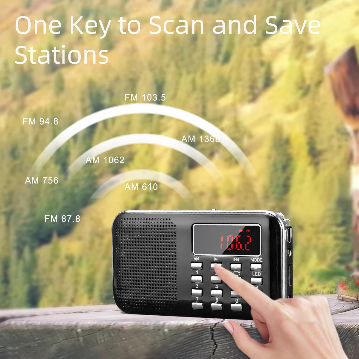 PRUNUS L-218 мини fm-радио приемник AM/fm/SD карты MP3 play спикер USB/AUX портативный аварийный радиоприемник со светодиодным светильник/антенной