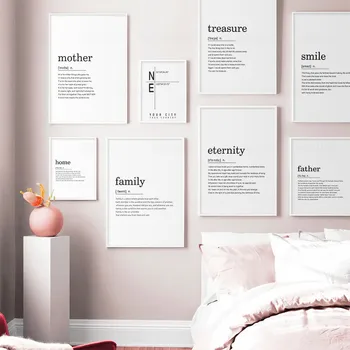 

Home Family Smile Definition Quotes Nordic Posters And Prints Wall Art Canvas Painting Wall Pictures For Living Room Decor
