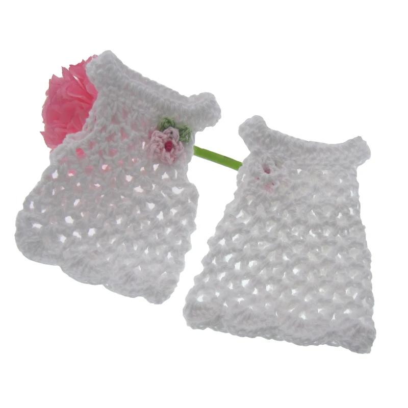 6/12Pcs Handmade Mini Crochet Knitting Longuette Fabric For Baby Shower Baptism Toy Dolls Crafts Table Party DIY Decorations