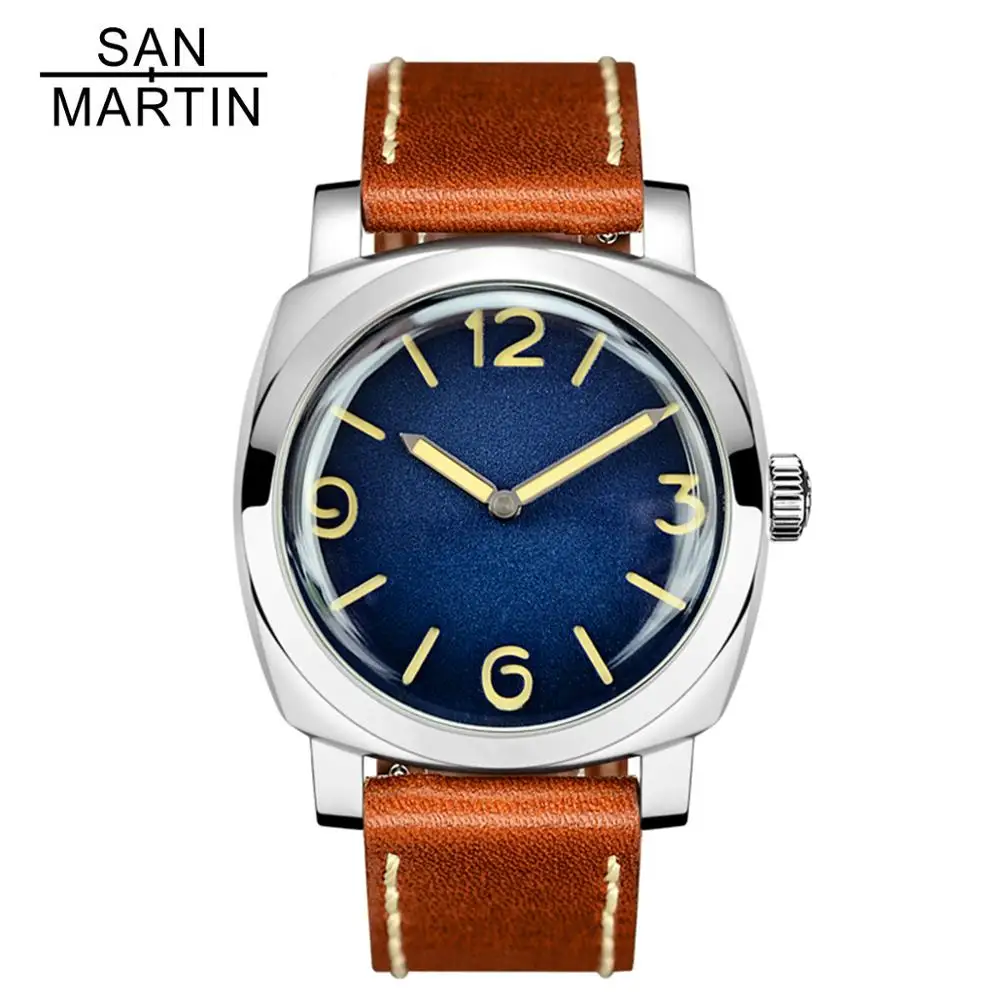 Часы San Martin Мужские автоматические винтажные механические наручные из