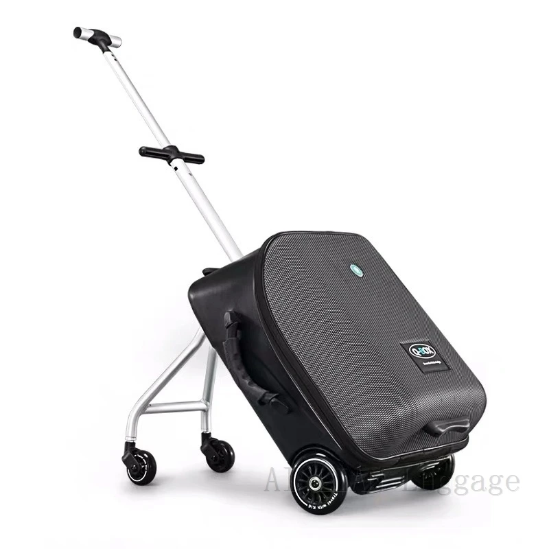 US $124.46 New Upgraded Version Baby Ride On Trolley Luggage Lazy Kids Trolley Case Box Scooter Suitcase Rolling Luggage Carry Ons 20 Inch
