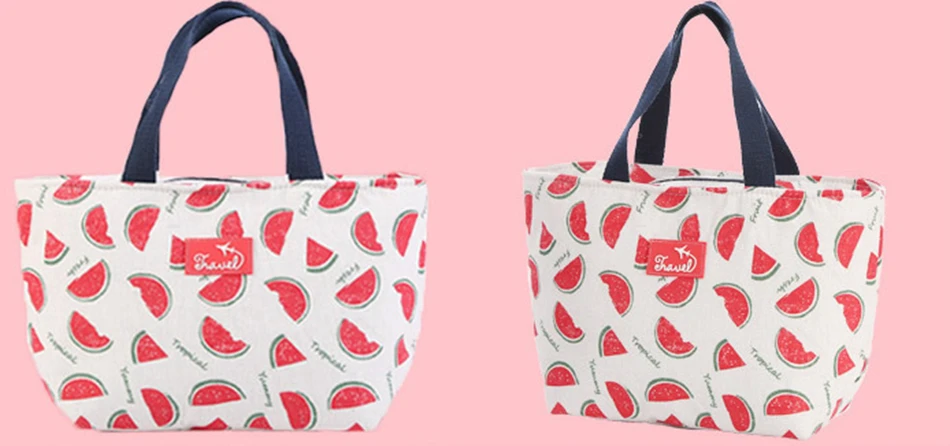 Мультфильм Фламинго Ланч сумка Изолированная большая сумка-охладитель Термальная женская детская хлопковая еда для пикника Льда Сумка простая большая емкость креативная