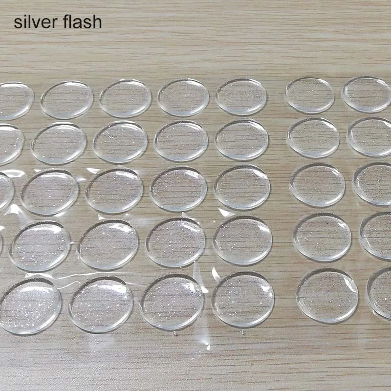 silver flash 100 шт крышки для бутылок s DIY крафт 1 дюйм 20 мм 16 мм самоклеющиеся крышки для бутылок наклейки DIY производитель ювелирных изделий 3D Кристалл патч точки круглые - Цвет: silver flash