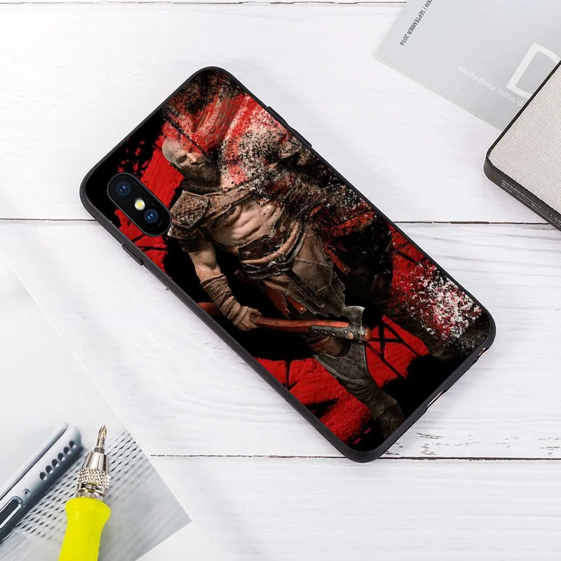 Мягкий чехол для IPhone 7 6 XS 11 PRO MAX 6S 8 Plus телефона X XR SE2020 10 корпус с надписью God Of War Kratos