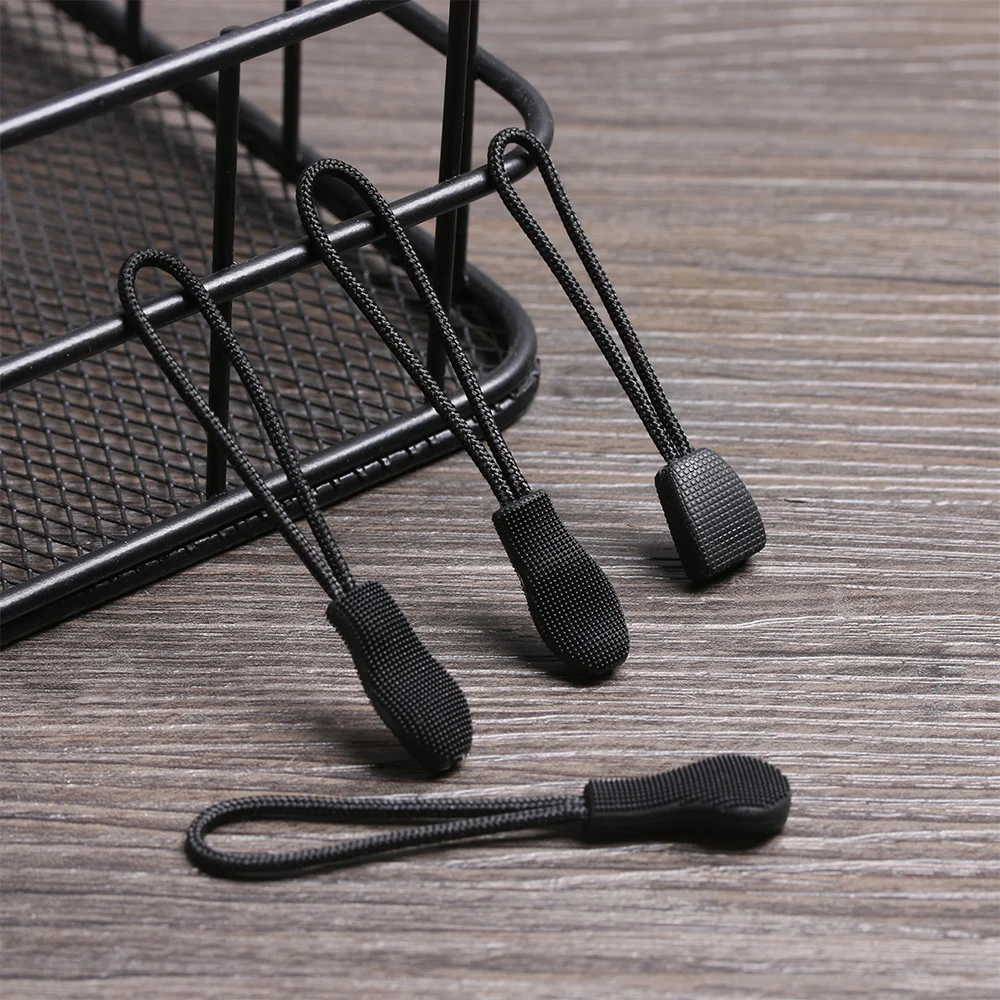 10Pcs Zipper Pull Cord Rope Pullers Ends Lock Zips Bags Clip Buckle Zip Puller Replacement Suitcase Tent Travel Accessories