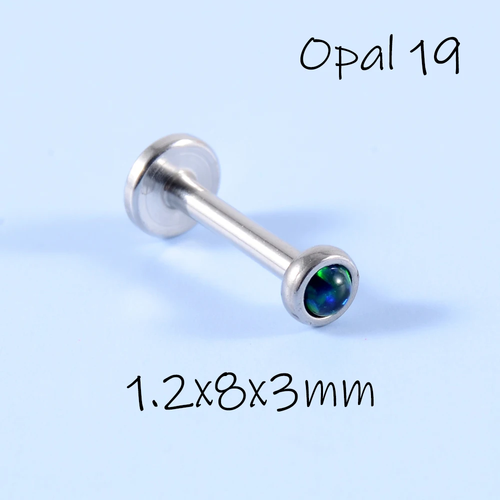 Anello Per Labbro Con Filettatura Interna In Acciaio Chirurgico 16G Opale Top Ear Tragus Helix Orecchino Anello Per Piercing Alla Guancia Dimple Puntura Gioielli - Foto 6