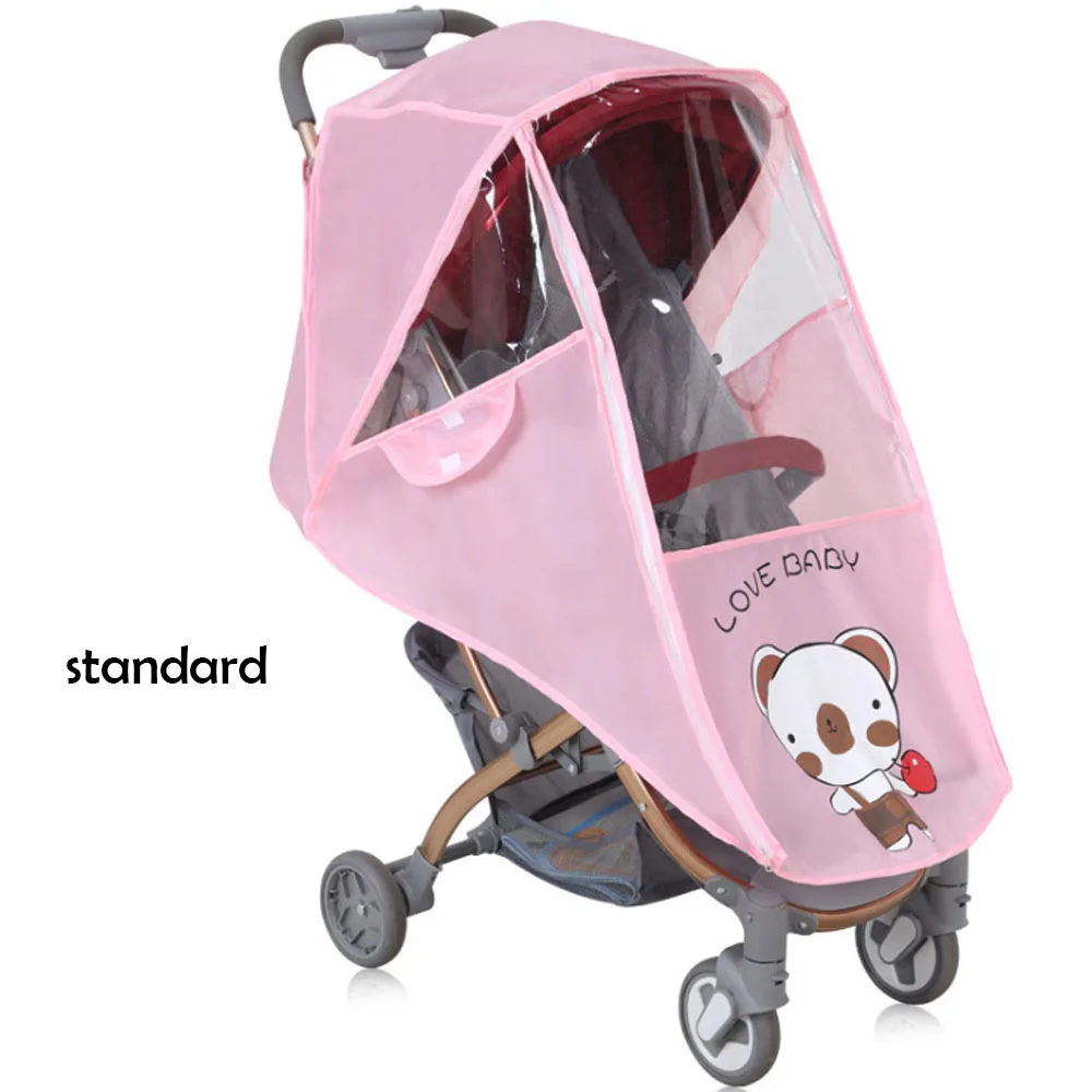 Stroller Accessories Waterproof Rain Cover Transparent Wind Dust Shield Zipper Open For Baby Strollers Pushchairs Raincoat baby stroller accessories baby bottle rack	 Baby Strollers